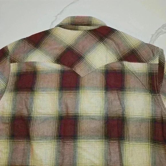 Levi's Plaid Snap Button Down Long Sleeve Shirt Red Size Medium - Picture 10 of 11